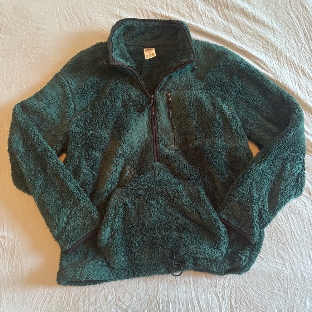 PINK Victoria's Secret Pine Green Fleece Jacket